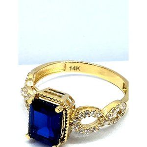 Women's  Ring 14k REAL GOLD , infinite  CZ Size 7